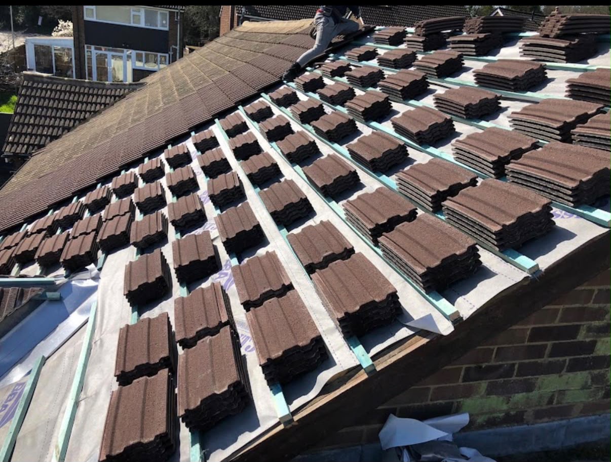 A newly installed tile roof, pristine and durable.