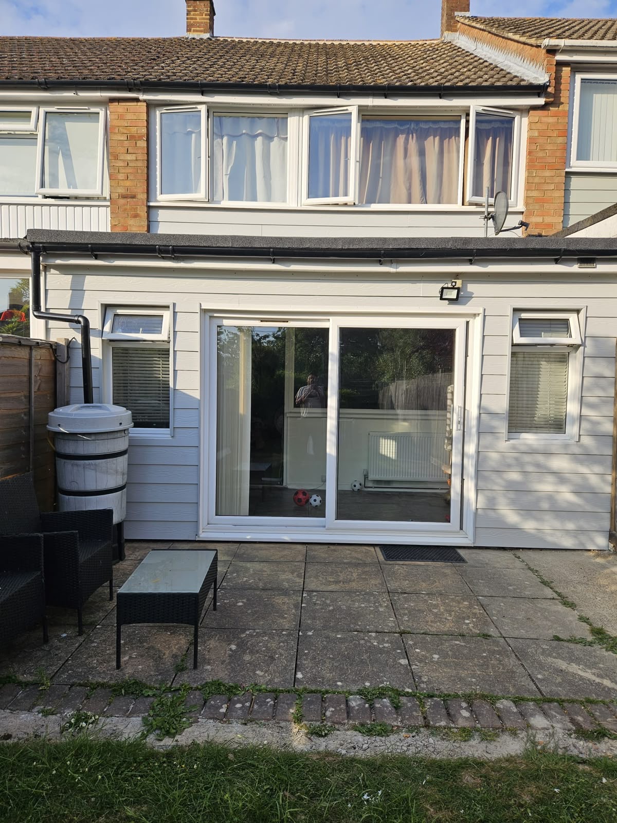 A modern flat roof installation on an extension.